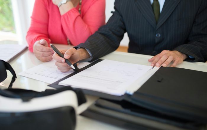 A structured settlement consultant and client tailoring a settlement to her needs.